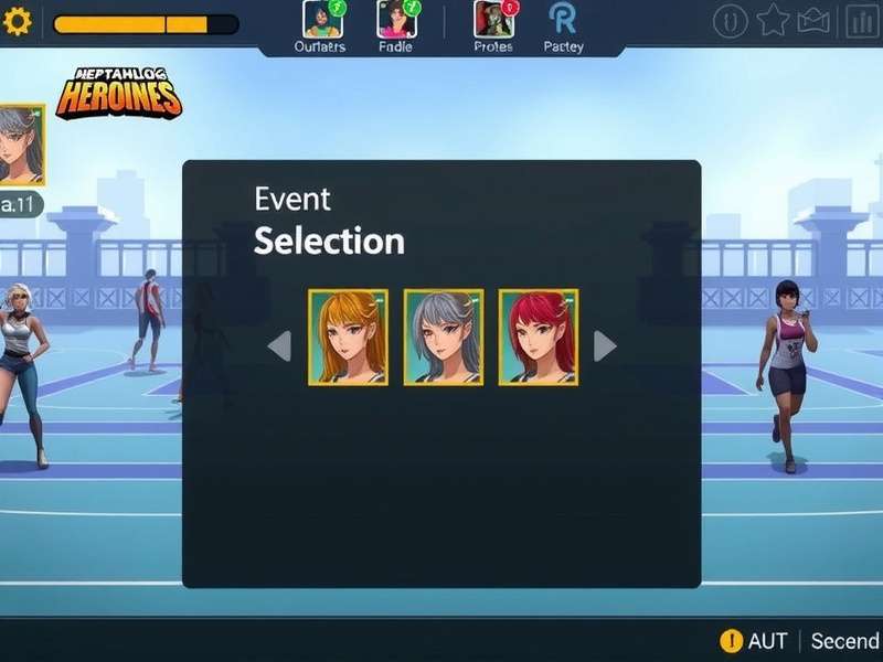 Heptathlon Heroines gameplay screenshot showing character selection