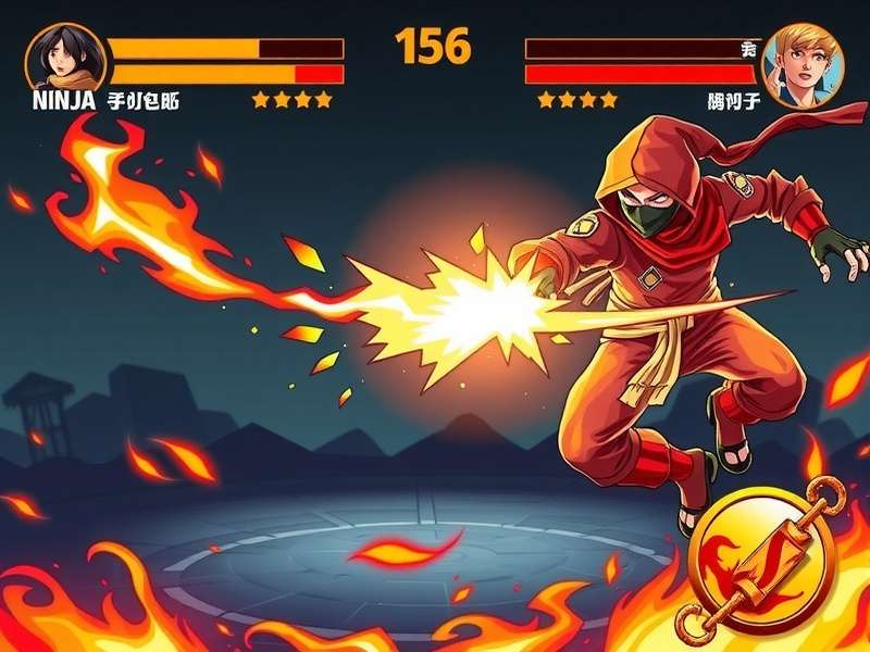 Ninja Fire Blast character selection screen showing multiple ninja options