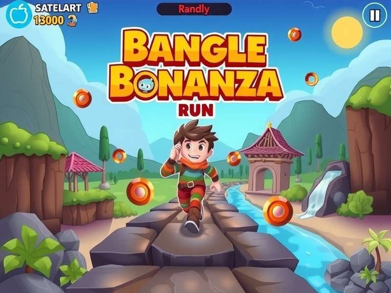 Bangle Bonanza Run gameplay screenshot showing character collecting bangles