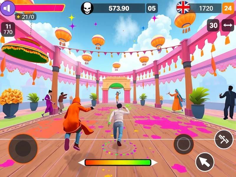 Holi Glory Runner control scheme and gesture instructions