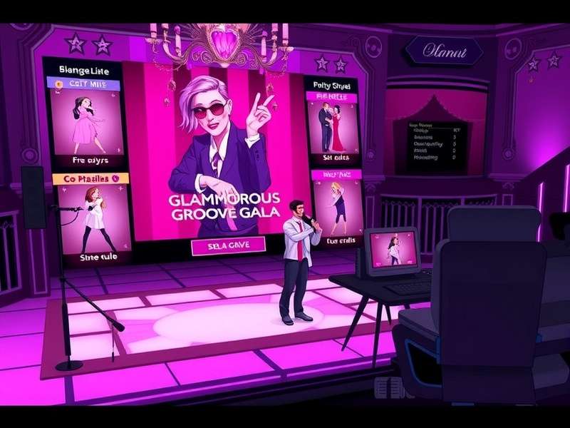 Glamorous Groove Gala interface showing different game modes