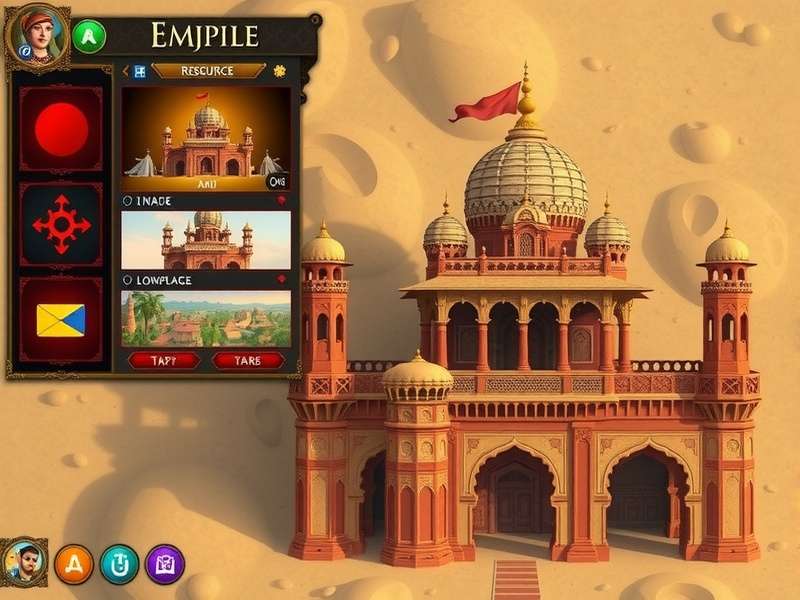 Rajput Glory empire management interface showing resource allocation and city development