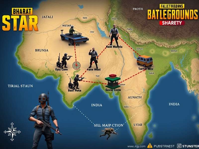 PUBG Bharat Star map overview showing Indian-inspired locations