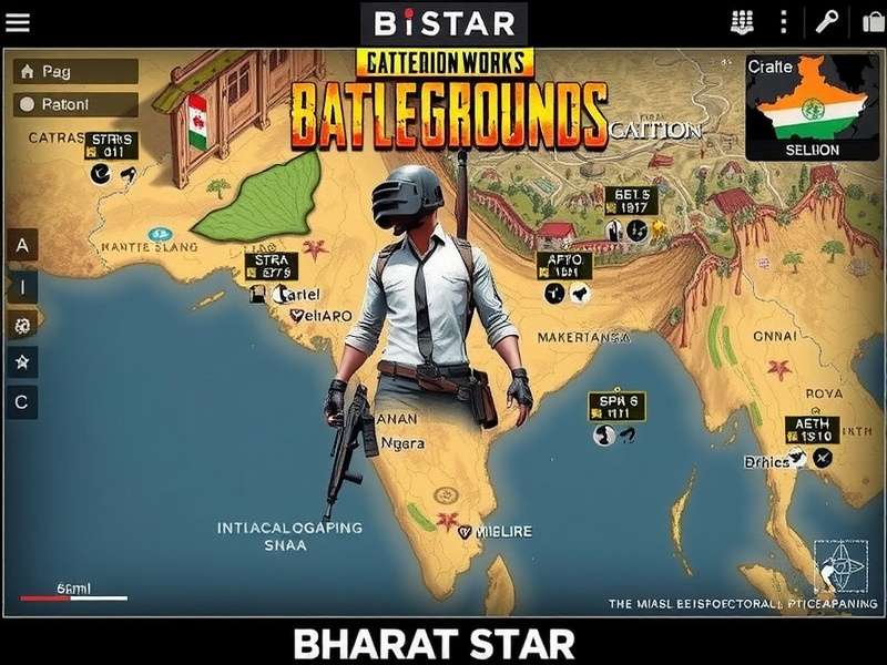 PUBG Bharat Star gameplay screenshot showing Indian-themed map