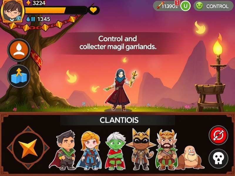 Hot Garland Adventure control interface and gameplay mechanics