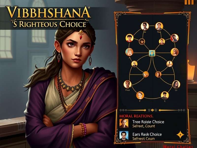 Vibhishana S Righteous Choice game cover art showing Vibhishana in a moment of moral contemplation
