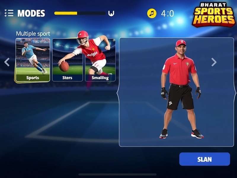 Bharat Sports Heroes gameplay screenshot showing multiple sports