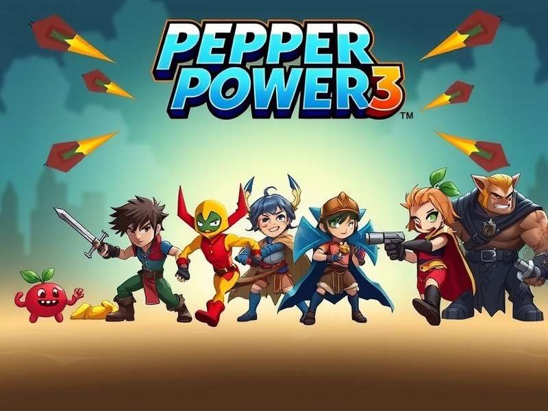 Pepper Power3 game banner showing characters and action