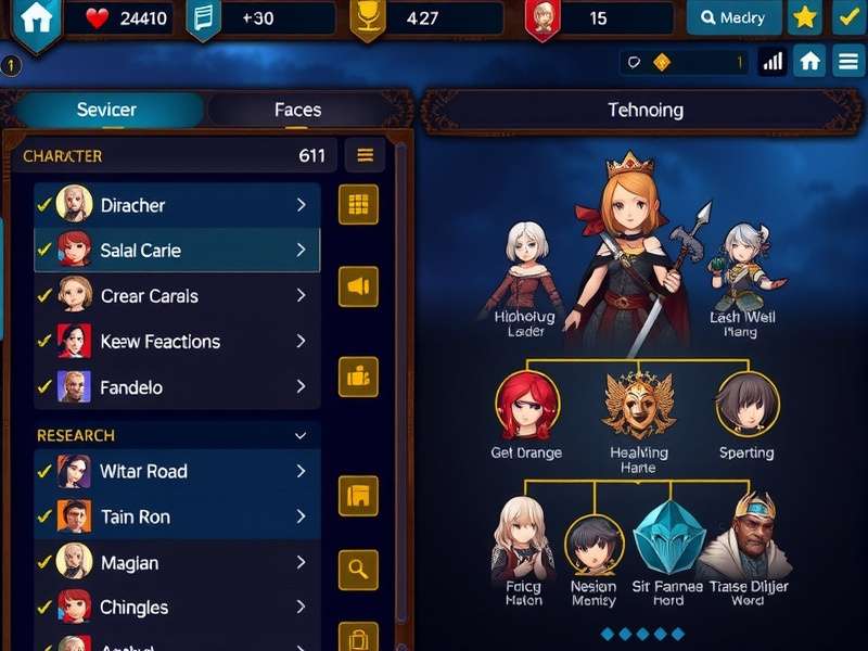 Anise Sapphire Monarch character selection screen showing diverse faction leaders