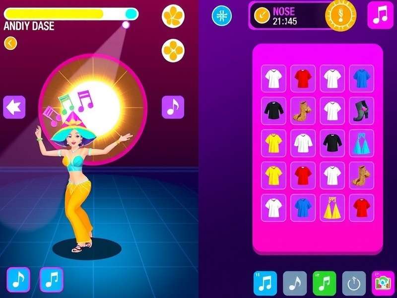 Dance Dash India customization options showing various outfits and accessories