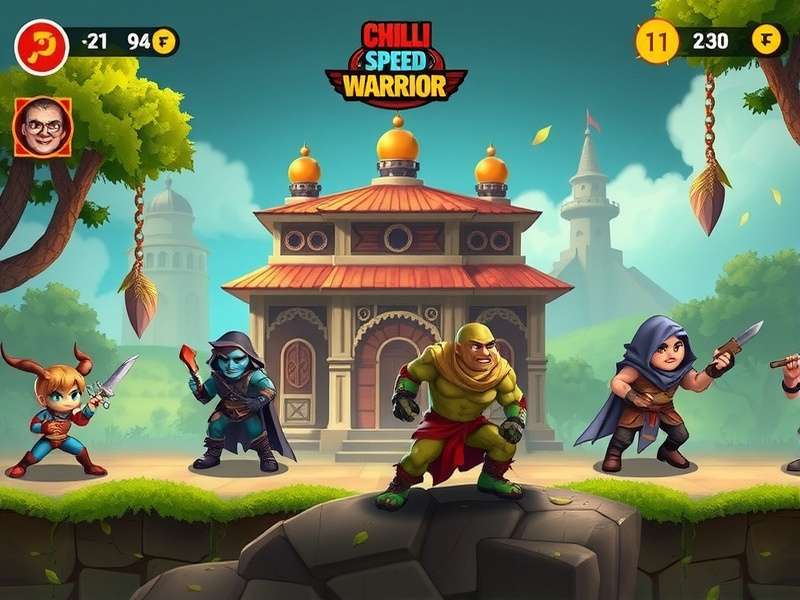 Chilli Warrior Speed Runner character lineup showing main heroes and villains