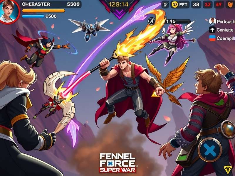 Fennel Force Super War gameplay screenshot showing intense battle action