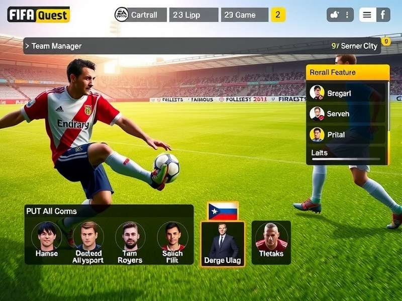 FIFA Glory Quest gameplay screenshot showing realistic football action