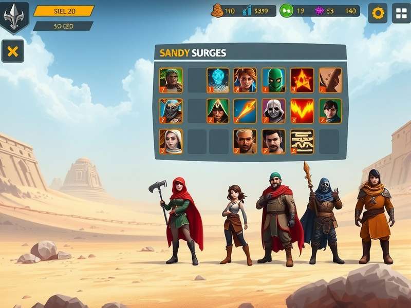 Sandy Surge Hero character lineup showing diverse heroes