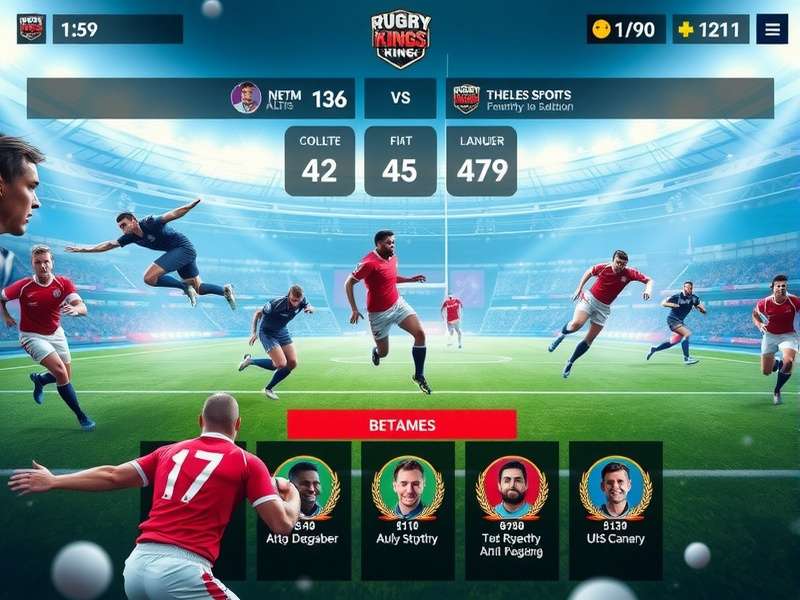 Rugby Vanguard Kings gameplay screenshot showing intense match action
