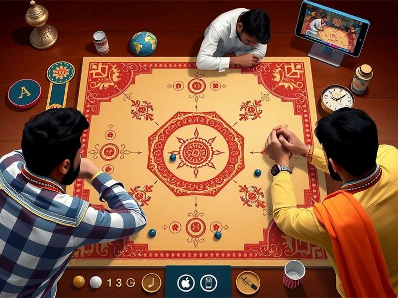 Traditional Agra S Ancient Way game board with intricate Indian designs