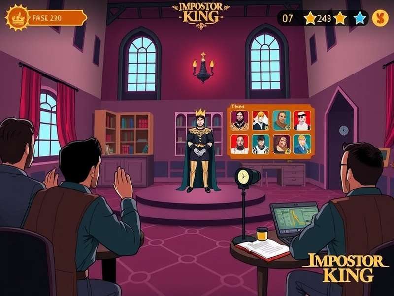 Impostor King character selection and customization screen