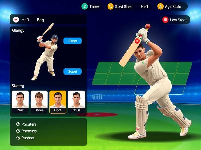 Kaveri Valley Cricketers gameplay screenshot showing batting interface