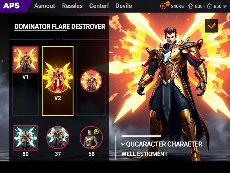 Dominator Flare Destroyer character selection screen