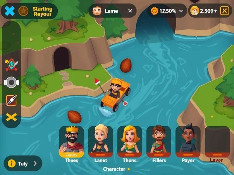 River Adventure Gladiator gameplay screenshot showing character navigating river