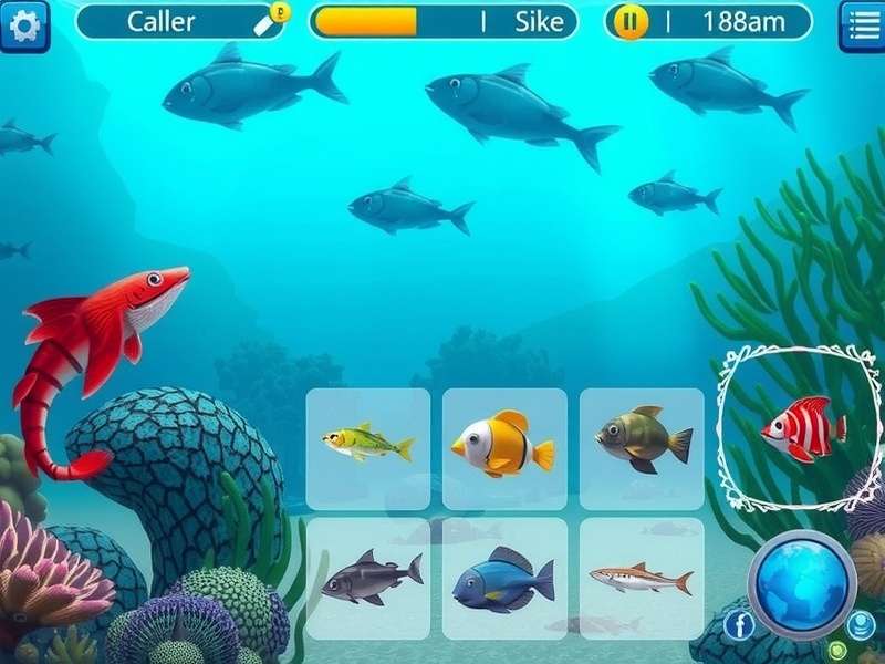 Marine Marvel Adventure gameplay screenshot showing underwater environment