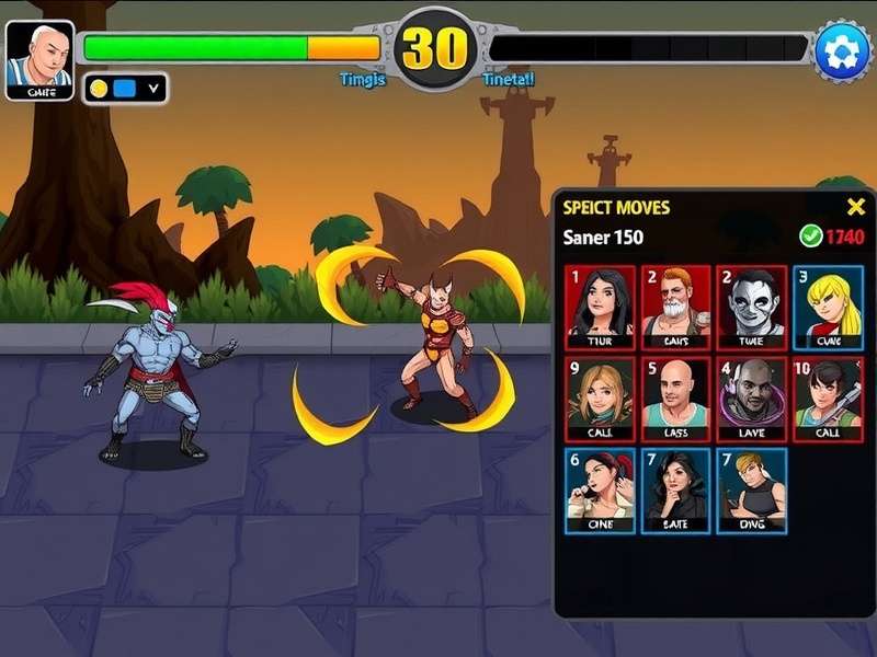 Turmeric Titan Super Brawl combat interface showing special moves