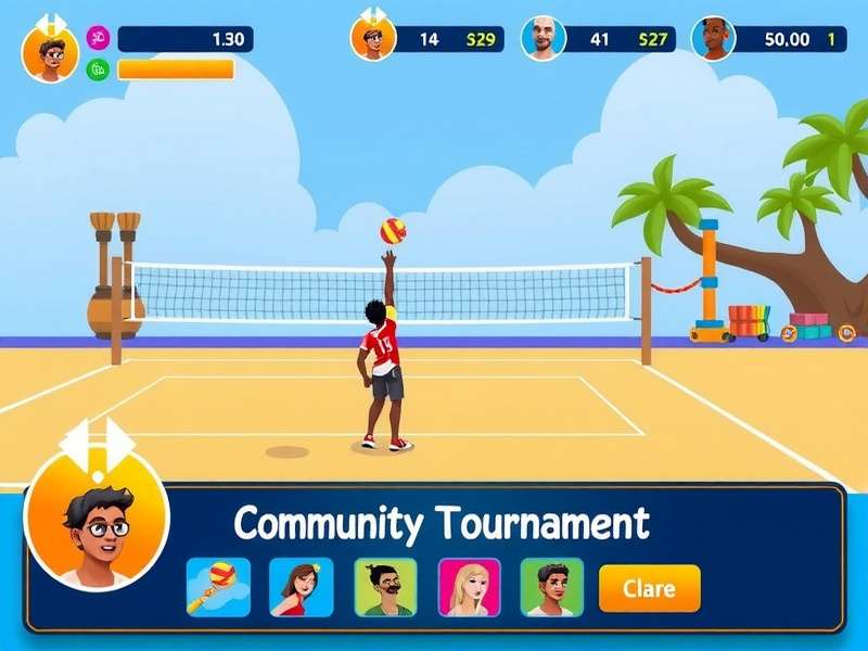 Desi Spike Masters gameplay screenshot showing volleyball action