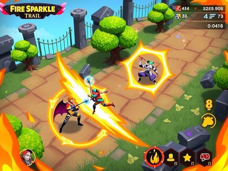 Fire Sparkle Trail gameplay screenshot showing vibrant colors and dynamic action