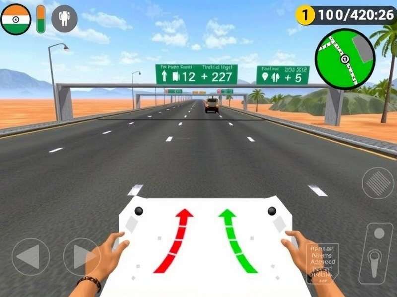 Bharat Expressway gameplay screenshot showing Indian highway