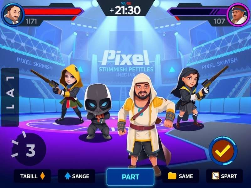 Pixel Skirmish India gameplay screenshot showing character battles