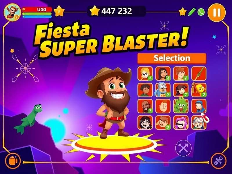 Fiesta Super Blaster gameplay screenshot showing vibrant graphics