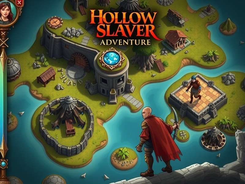 Hollow Slayer Adventure world map showing diverse regions