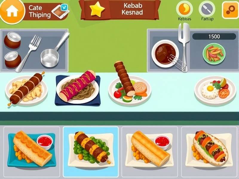 Kebab preparation process in the game