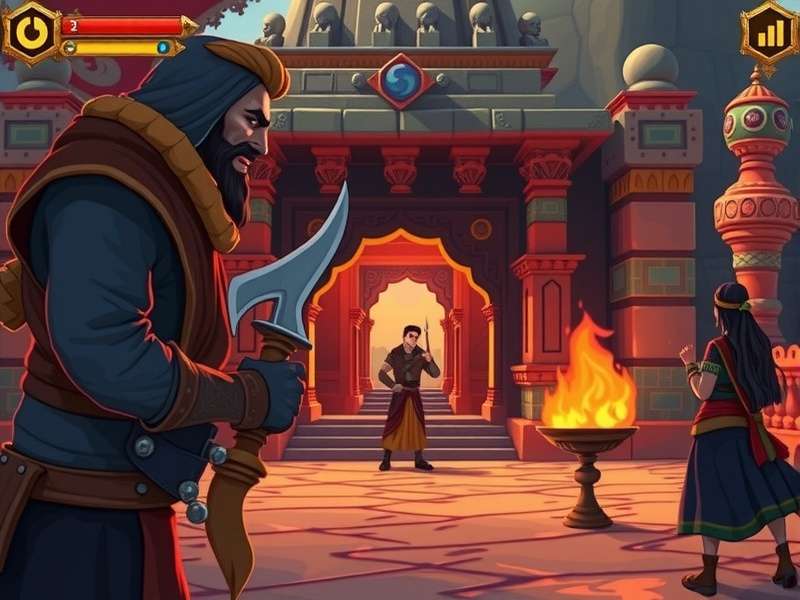 Mysore Mystic Quest story scene with characters in dramatic confrontation