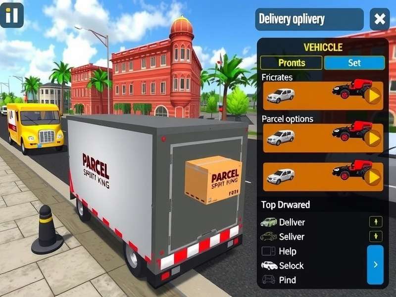 Parcel Sprint King gameplay screenshot showing delivery vehicle in Indian city