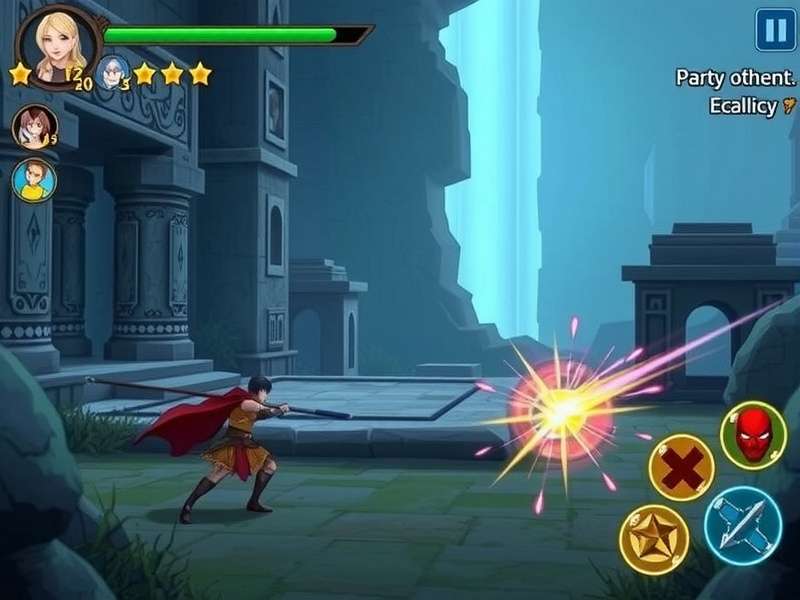 River Star Redemption gameplay screenshot showing character in ancient temple