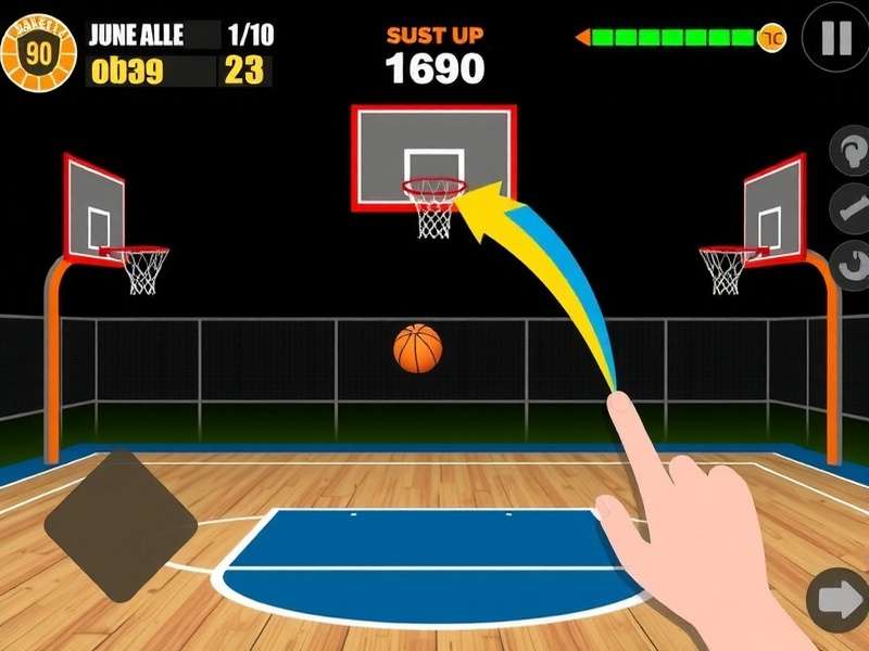 Basket Blast Pro Ace gameplay screenshot showing basketball court and interface