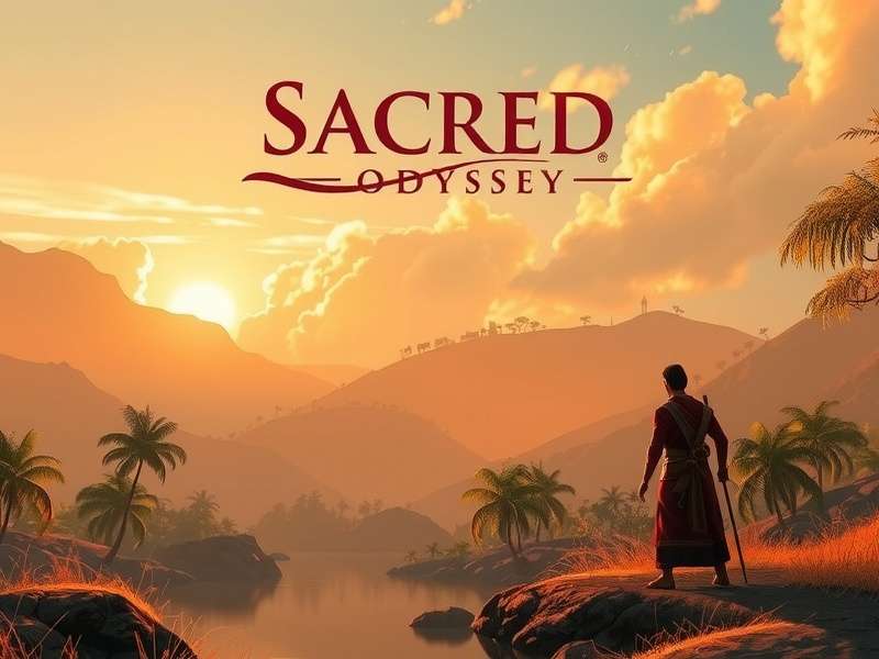 Sacred Tulsi Odyssey gameplay screenshot showing mystical Indian landscape