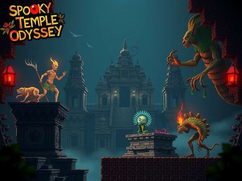 Spooky Temple Odyssey character showcase featuring mythological beings