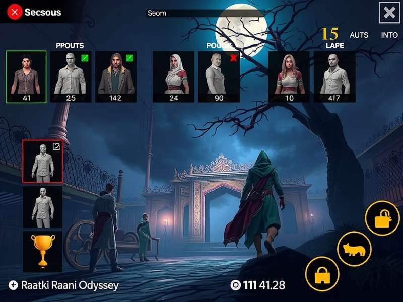 Raat Ki Raani Odyssey gameplay screenshot showing mystical night environment