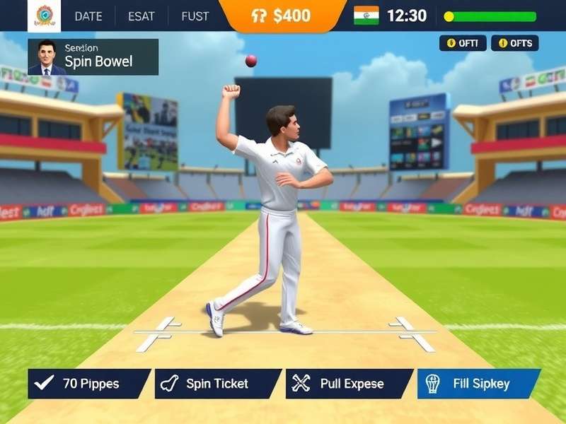 India Spin Legend gameplay screenshot showing spin bowling mechanics