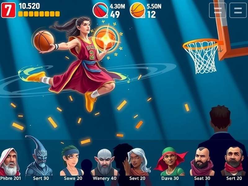 Dunk Wizard gameplay screenshot showing magical basketball action