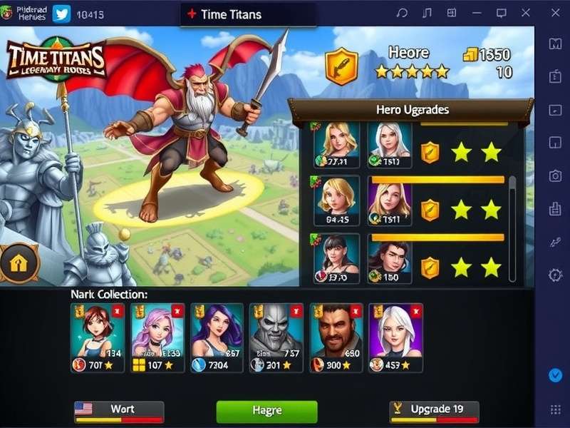 Time Titans Legendary Heroes progression and upgrade interface