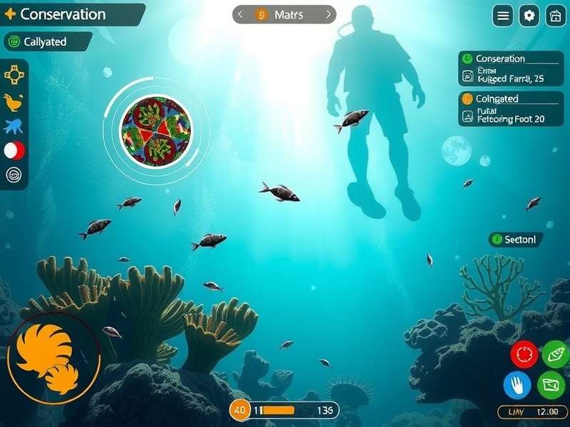 Coral Crusaders gameplay screenshot showing underwater environment