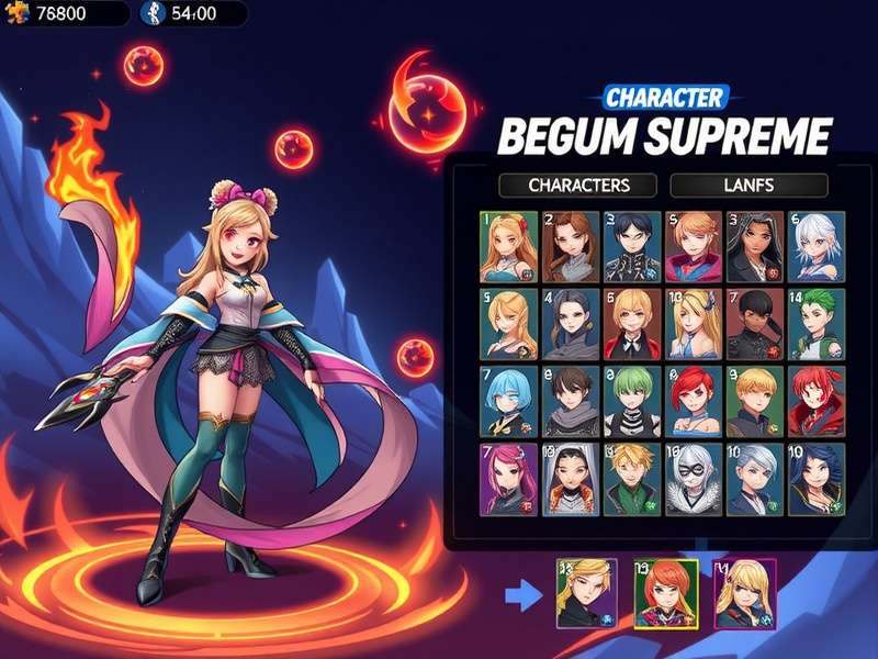 Blaze Dynamo Begum Supreme gameplay screenshot showing character selection