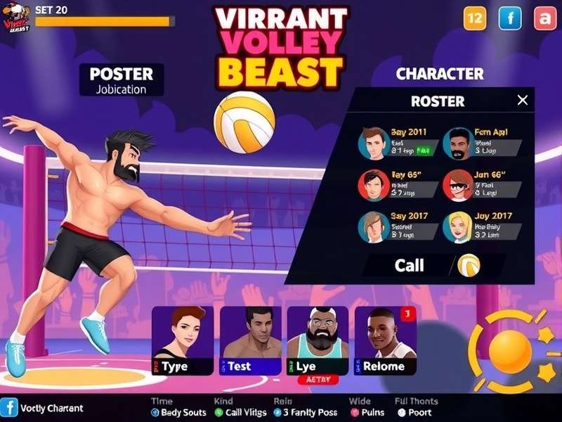 Vibrant Volley Beast tournament mode interface