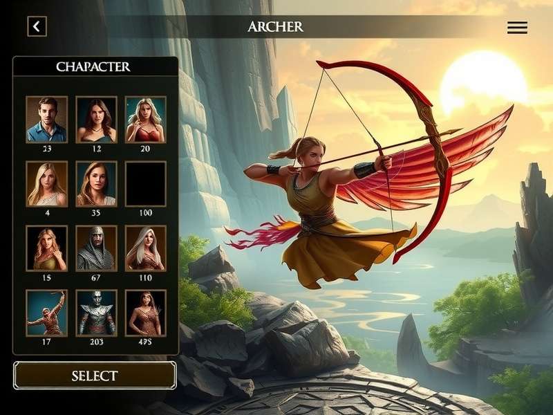 Divine Archer Legend gameplay screenshot showing archer in action
