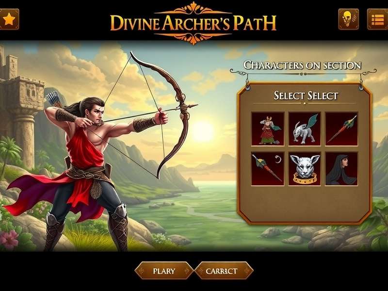 Character selection screen in Divine Archer S Path