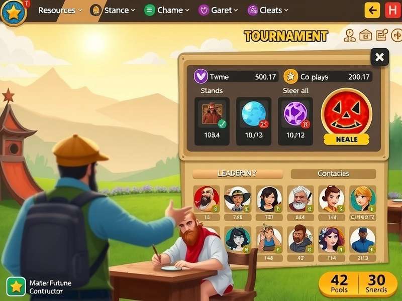 Master Fortune Constructor gameplay screenshot showing resource management interface