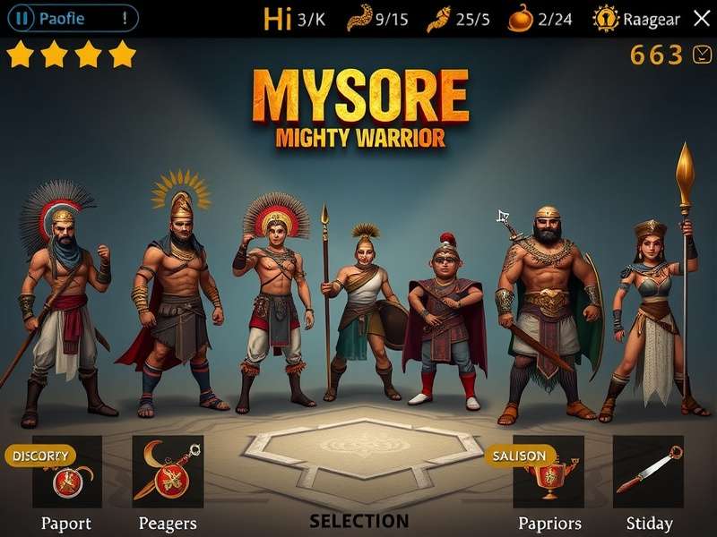 Historical inspiration for Mysore Mighty Warrior showing ancient artifacts